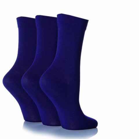 Gentle Grip Bamboo Comfort Socks - Navy (3 pairs)