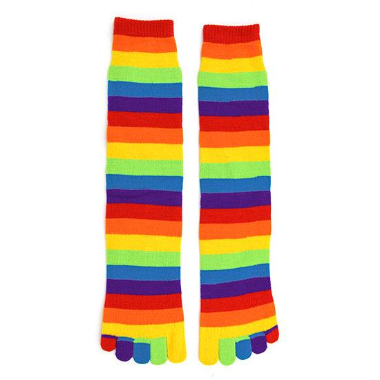 Toe Socks, Five Finger Socks, Rainbow, Black, Pink, Fun Colourful