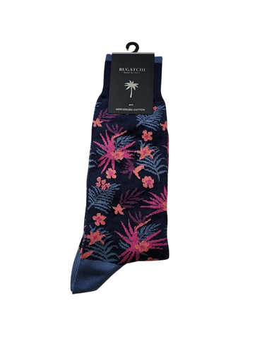 Bugatchi Men's Dress Socks - Navy/Fuchsia