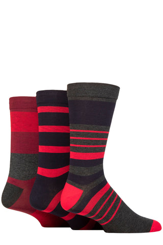Gentle Grip Bamboo Comfort Socks - Cabernet (3 pairs)