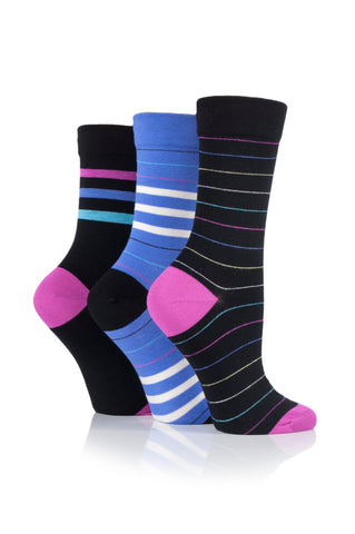 Gentle Grip Bamboo Comfort Socks -  Neon Lights  (3 pairs)
