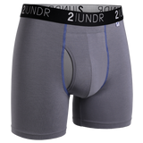 2 UNDR Swing Shift 6" Boxer Brief  (Grey/Blue)