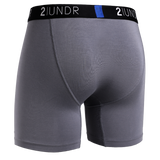 2 UNDR Swing Shift 6" Boxer Brief  (Grey/Blue)