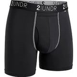 2 UNDR Swing Shift 6" Boxer Brief  (Black/Grey)