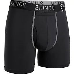 2 UNDR Swing Shift 6" Boxer Brief  (Black/Grey)