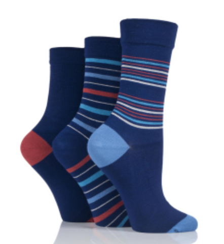 Gentle Grip Bamboo Comfort Socks -   Midnight   (3 pairs)