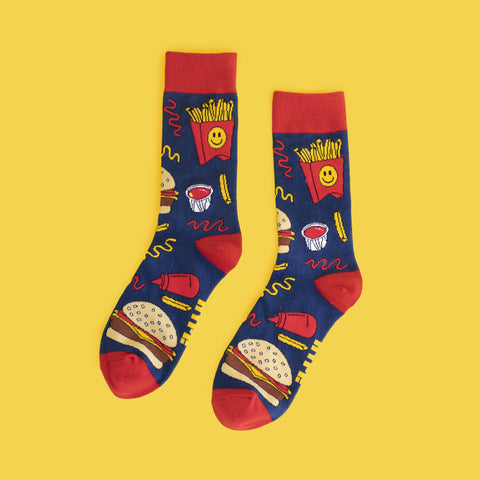 Burger & Fries Socks in a Box