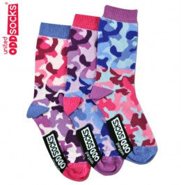 Camo Pink - 3 Single Socks
