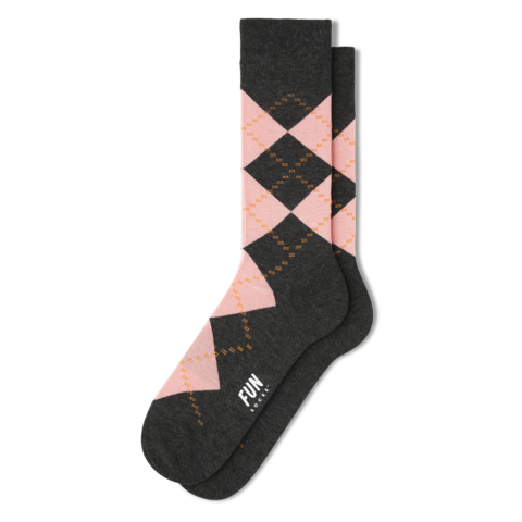 Argyle Socks (salmon/grey)