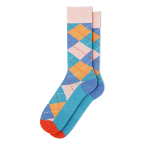 Argyle Socks (blue/pink)
